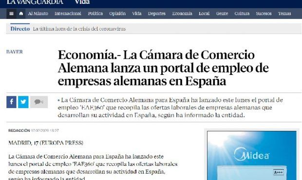 La Cámara de Comercio Alemana lanza un portal de empleo de empresas alemanas en España